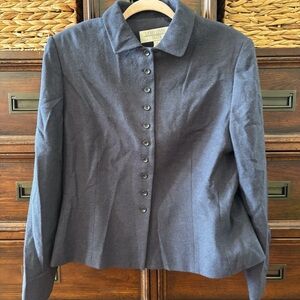 Vintage Larry Levine wool blend full button blazer in size 14